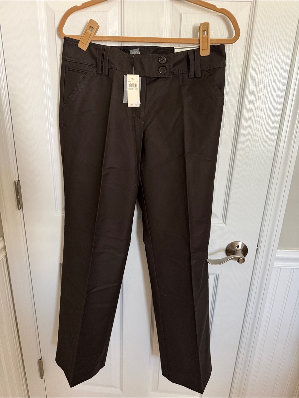 Ann Taylor Dark Brown Straight-Leg Women's Trousers